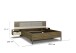 Bettanlage >Barea< Eiche dunkel Dekor / Champagner, Stoff cream - 262x95x207cm (B/H/T)