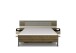Bettanlage >Barea< Eiche dunkel Dekor / Champagner, Stoff cream - 262x95x207cm (B/H/T)