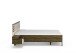 Bettanlage >Barea< Eiche dunkel Dekor / Champagner, Stoff cream - 262x95x207cm (B/H/T)
