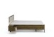 Bettanlage >Barea< Eiche dunkel Dekor / Champagner, Stoff cream - 282x95x207cm (B/H/T)