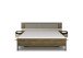 Bettanlage >Barea< Eiche dunkel Dekor / Champagner, Stoff cream - 282x95x207cm (B/H/T)
