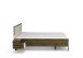 Bettanlage >Barea< Eiche dunkel Dekor / Champagner, Stoff cream - 282x95x207cm (B/H/T)