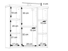 Badezimmerspiegelschrank >Veris< LED-Beleuchtung, Spiegel, Sonoma Eiche Dekor - 68,6x68,1x20cm (B/H/T)