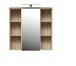 Badezimmerspiegelschrank >Veris< LED-Beleuchtung, Spiegel, Sonoma Eiche Dekor - 68,6x68,1x20cm (B/H/T)