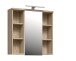 Badezimmerspiegelschrank >Veris< LED-Beleuchtung, Spiegel, Sonoma Eiche Dekor - 68,6x68,1x20cm (B/H/T)