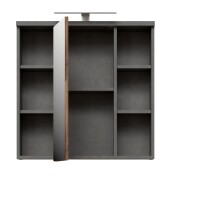 Badezimmerspiegelschrank >Veris< LED-Beleuchtung, Spiegel, Betonoptik grau - 68,6x68,1x20cm (B/H/T)
