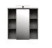 Badezimmerspiegelschrank >Veris< LED-Beleuchtung, Spiegel, Betonoptik grau - 68,6x68,1x20cm (B/H/T)