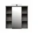 Badezimmerspiegelschrank >Veris< LED-Beleuchtung, Spiegel, Betonoptik grau - 68,6x68,1x20cm (B/H/T)