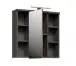 Badezimmerspiegelschrank >Veris< LED-Beleuchtung, Spiegel, Betonoptik grau - 68,6x68,1x20cm (B/H/T)