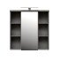 Badezimmerspiegelschrank >Veris< LED-Beleuchtung, Spiegel, Betonoptik grau - 68,6x68,1x20cm (B/H/T)