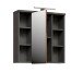 Badezimmerspiegelschrank >Veris< LED-Beleuchtung, Spiegel, Betonoptik grau - 68,6x68,1x20cm (B/H/T)