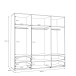 Kleiderschrank >Mokkaris < 4 Schübe, Artisan Eiche Dekor / Weiß - 205,9x200,1x58,8cm (BxHxT)
