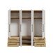 Kleiderschrank >Mokkaris < 4 Schübe, Artisan Eiche Dekor / Weiß - 205,9x200,1x58,8cm (BxHxT)
