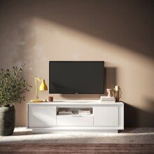 Lowboard >Siena< 2 Türen, 1 Schub, 1 Fach, Weiss Lack matt - 180x58x50 (BxHxT)