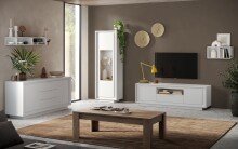 Lowboard >Siena< 2 Türen, 1 Schub, 1 Fach, Weiss Lack matt - 180x58x50 (BxHxT)
