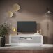 Lowboard >Siena< 2 Türen, 1 Schub, 1 Fach, Weiss Lack matt / Beton - 180x58x50 (BxHxT)