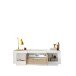 Lowboard >Siena< 2 Türen, 1 Schub, Weiss Lack matt, Cadiz Eiche Dekor - 180x58x50 BxHxT