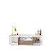 Lowboard >Siena< 2 Türen, 1 Schub, Weiss Lack matt, Mercure Eiche Dekor - 180x58x50 BxHxT