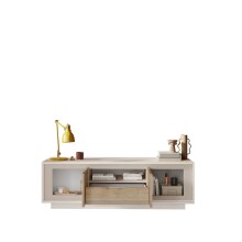 Lowboard >Siena< 2 Türen, 1 Schub, Cashmere, Cadiz Eiche Dekor - 180x58x50 BxHxT