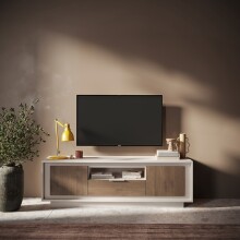 Lowboard >Siena< 2 Türen, 1 Schub, Cashmere, Mercure Eiche Dekor - 180x58x50 (BxHxT)