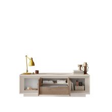 Lowboard >Siena< 2 Türen, 1 Schub, Cashmere, Mercure Eiche Dekor - 180x58x50 (BxHxT)