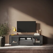 Lowboard >Siena< 2 Türen, 1 Schub, 1 Fach, Lava anthrazit - 180x58x50 (BxHxT)