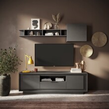 Lowboard >Siena< 2 Türen, 1 Schub, 1 Fach, Lava anthrazit - 180x58x50 (BxHxT)
