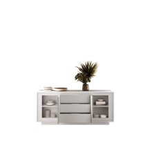 Sideboard >Siena< 2 Türen, 3 Schübe, Soft-Close, Weiss Lack matt 180x80x50 (BxHxT)