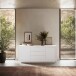 Sideboard >Siena< 2 Türen, 3 Schübe, Soft-Close, Weiss Lack matt 180x80x50 (BxHxT)