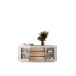 Sideboard >Siena< 2 Türen, 3 Schübe, Weiss Lack matt / Eiche Dekor - 180x80x50 (BxHxT)