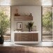 Sideboard >Siena< 2 Türen, 3 Schübe, Weiss Lack matt/Mercure Eiche Dekor 180x80x50 B/H/T