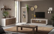 Sideboard >Siena< 2 Türen, 3 Schübe, Cashmere / Mercure Eiche Dekor - 180x80x50 (BxHxT)