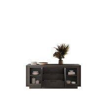 Sideboard >Siena< 2 Türen, 3 Schübe, Soft-Close, Lava anthrazit - 180x80x50 (BxHxT)