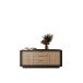 Sideboard >Siena< 2 Türen, 3 Schübe, Lava anthrazit/ Cadiz Eiche Dekor - 180x80x50 BxHxT