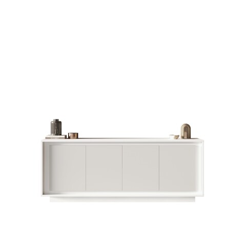 Sideboard >Siena< 4 Türen, Soft-Close, Weiss Lack matt - 207x80x50 (BxHxT)
