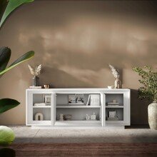 Sideboard >Siena< 4 Türen, Soft-Close, Weiss Lack matt - 207x80x50 (BxHxT)