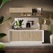 Sideboard >Siena< 4 Türen, Weiss Lack matt / Cadiz Eiche Dekor - 207x80x50 (BxHxT)
