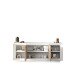 Sideboard >Siena< 4 Türen, Weiss Lack matt / Cadiz Eiche Dekor - 207x80x50 (BxHxT)