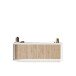 Sideboard >Siena< 4 Türen, Weiss Lack matt / Cadiz Eiche Dekor - 207x80x50 (BxHxT)