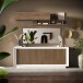 Sideboard >Siena< 4 Türen, Weiss Lack matt / Mercure Eiche Dekor - 207x80x50 (BxHxT)