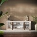 Sideboard >Siena< 4 Türen, Soft-Close, Cashmere / Mercure Eiche Dekor - 207x80x50 BxHxT