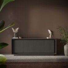Sideboard >Siena< 4 Türen, Soft-Close, Lava anthrazit - 207x80x50 (BxHxT)