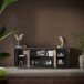 Sideboard >Siena< 4 Türen, Lava anthrazit / Cadiz Eiche Dekor - 207x80x50 (BxHxT)