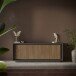 Sideboard >Siena< 4 Türen, Lava anthrazit / Mercure Eiche Dekor - 207x80x50 (BxHxT)