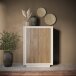 Highboard >Siena< 6 Böden, Soft-Close, Cashmere / Mercure Eiche Dekor - 106x171x40 BxHxT