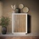 Highboard >Siena< 6 Böden, Soft-Close, Cashmere / Mercure Eiche Dekor - 106x171x40 BxHxT