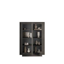 Highboard >Siena< 2 Türen, 6 Böden, Soft-Close, Lava anthrazit - 106x171x40 (BxHxT)