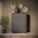 Highboard >Siena< 2 Türen, 6 Böden, Soft-Close, Lava anthrazit - 106x171x40 (BxHxT)