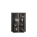 Highboard >Siena< 6 Böden, Lava anthrazit / Mercure Eiche Dekor - 106x171x40 (BxHxT)