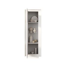 Vitrine >Siena< 1 Tür, 3 Böden, Soft-Close, Weiss Lack matt - 67x197x40 (BxHxT)